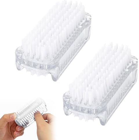 2 Stück Doppelseitige Handbürste Nagelbürste,Nagelbürste,Handbürste,Handwaschbürste,Fingerbürste,Nagelbürsten,Kunststoff Nagelbürste,Für Reinigung Von Hand Und Nagel (Transparent)