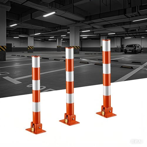 FYRDTNG Bollard di Sicurezza Pieghevole, Assistente per Parcheggio in Garage, Barriera per Parcheggio Pieghevole con Candelo, Bloccoposti Auto, per Restrizioni sugli Spazi di Parcheggio in Garage