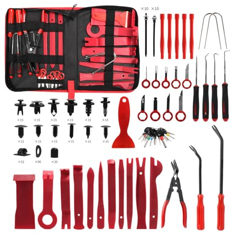 Ruaizel Lot de 415 Outils de démontage de Garnitures de Voiture avec Sac de Rangement - Outil de Retrait de Garnitures en Plastique pour enlever l'intérieur de la Voiture, Panneaux, Radio, chaîne