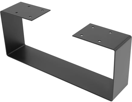 YISSALE 2 Stück Tischbeine Metall,50x20cm Möbelfüße,Tischkufen Tischgestell für Nachtschränke,Stuhlbeine (Schwarz)