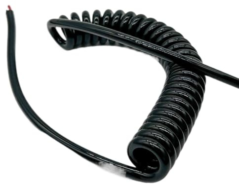 Spiralkabel, 5 Meter, 4-adrig, schwarz, Netzkabel, 0,2 mm, 0,3 mm, 0,5 mm, Federverlängerung, Zugdraht, Spanndraht (17 AWG)(14AWG)