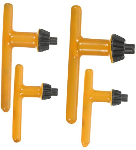 ORFOFE 4 Pcs Drill Chuck Key Set for Electric Drill Universal T-handle Chuck Wrench for 10mm 13mm 16mm Replacement Clamping Tool for Impact Drivers