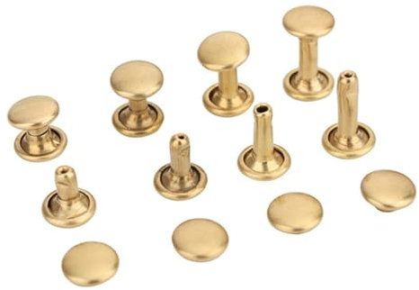WOONEKY 40 Set Rivetti Doppia Faccia in Borchie Resistenti Antiruggine per Accessori Pelle Borse Cinture e Scarpe Testa per Artigianato e Decorazioni