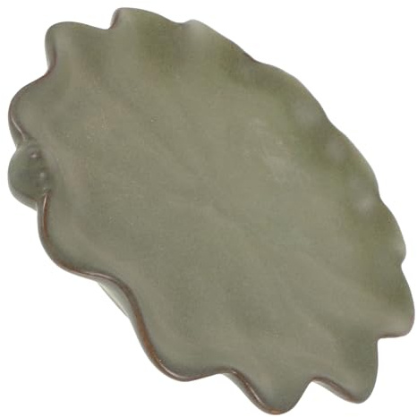 AKOOSY Sottovaso per Piante da Esterno in Ceramica Resistente, Vassoio di Drenaggio per Bonsai Design Foglia di Loto, per Giardino e Interno, Pratico e Durevole, Colore Turchese Medio