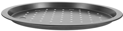GLEAVI Bandeja para Pizza de Acero al Carbono con Orificios Molde Antiadherente para Horno Doméstico Ventilación Rápida y Horneado Uniforme Apta para Principiantes y Profesionales