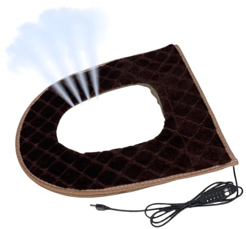 Riscaldatore per sedile WC - riscaldato 43x37 cm, materiale in velluto PU, 5 livelli di temperatura e 5 opzioni timer, design alimentato tramite USB | Calda copertina morbida per case invernal