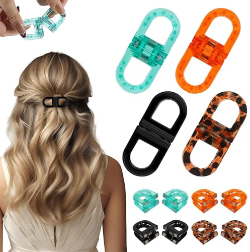 Muorruo Lot de 4 Pinces à cheveux magnétiques, maintien solide, antidérapantes, clips de coiffure magnétiques puissants, adaptées à tous les types de cheveux, design sans couture, 2-en-1 pour