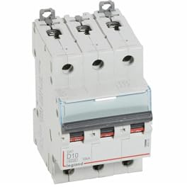 408058 Disjoncteur Tripolaire 10a - 3p Courbe D - 6/10ka - à Vis - Legrand Dx3