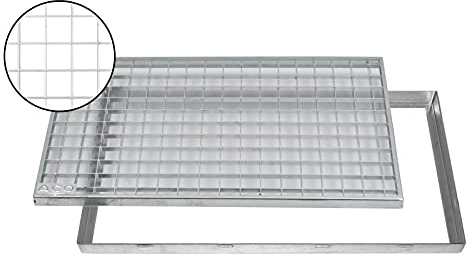 ACO Schuhabstreifer Gitterrost mit Zarge MW 30/30 Eingangsrost Normrost Abstreifer Rost, Größe:80 x 40 cm