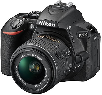 Nikon VBA440K001 D5500 SLR-Digitalkamera Kit (24,2 Megapixel, 8,1 cm (3,2 Zoll) drehbares Touchscreen-Display, 39 AF-Messfelder, Full-HD Video, WiFi, HDMI) inkl. DX 18-55 mm VR II Objektiv schwarz