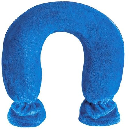 Nacken-Wärmflasche, Wärmekissen, Nackenwärmer, Wärmflasche, Fleecebezug blau