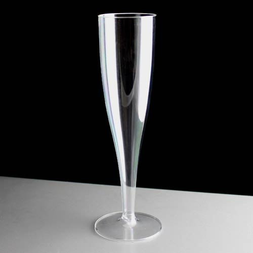 30 x One Piece Plastic Disposable Champagne Flute/Glass - 160 ml (6oz)