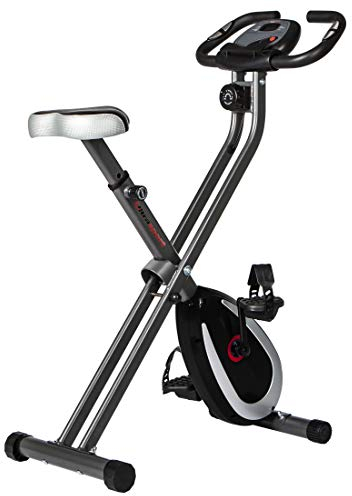 Ultrasport F-Bike 250 cykeltränare med träningsdator och app, pulssensor i handflatan, hopfällbar hemmatränare med 8 motståndsnivåer, maximal användarvikt 100 kg, Mörkgrå Och Svart