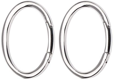 Milisten Edelstahl Federschnalle 2Er Set 1.38X0.98 Zoll Tragbare Multifunktionale Karabiner Für Camping Klettern Wandern Und Outdoor-Sport