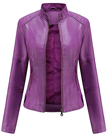 YYNUDA Femme Veste en Cuir PU Bombers Aviateur Moto Blouson Femme Simili Cuir Biker Zippé Chaud Casual