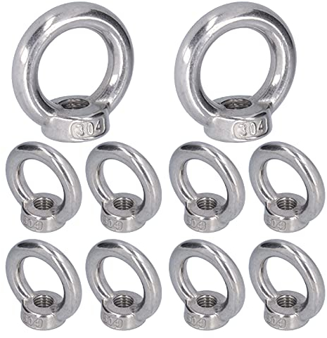 Fafeicy 10 Stück Hochwertige Edelstahl Schwerlast Ringmutter M5 für Industrieanwendungen in Maschinenbau, Marine, Metallurgie, Eisenbahnverladung