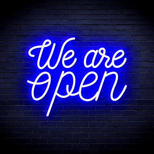 We 're Open Flex Silikon-LED-Neonschild – Blau – st16s33-fnu0424-b