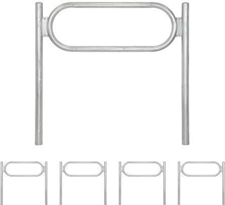 TRUTZHOLM 5x Fahrradanlehnbügel 115 x 124 cm mit Mittelrahmen Stahl feuerverzinkt Ø 60 mm zum Einbetonieren Fahrradständer für 2 Fahrräder beidseitig nutzbarer Parker Diebstahlschutz Fahrräder
