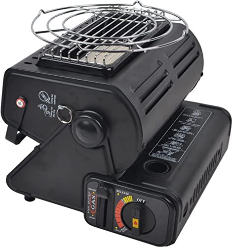 Keep Warm Mini Gas Heater Camping Black Gas Cassette Heater Portable Gas Heaters for Camping Hiking Traveling Bbq