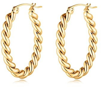 Vergoldete/Versilberte Creolen Chirurgenstahl Ohrringe für Damen und Mädchen - Ideal als Geschenk