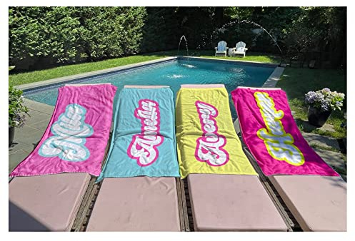 jifu Handtuch mit Namen,Personalisiertes Strandhandtuch mit Text/Name,Personalisiertes Strandtuch Camping Pool,Perfekt für den Strand，Badetuch groß, Reisehandtuch | Reise, Strand, Sauna (70 * 140CM)
