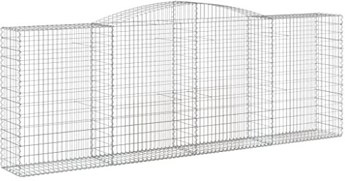 vidaXL 15x Arched Gabion Baskets Cage Mesh Wire Stone Basket Outdoor Spiral Retaining Wall Planter Garden 400x50x140/160 cm Galvanised Iron