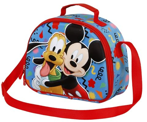 Disney Mickey Mouse Mates-Bolsa Portamerienda 3D, Azul, 25.5 x 20 cm
