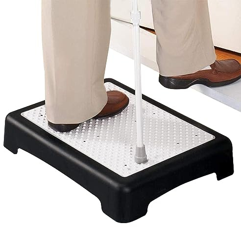 Aznever Sgabello Mezzo Gradino Portatile | Alzata per Scale Mezzo Gradino Antiscivolo con Superficie Antiscivolo | Alzata Portatile sicura per Doccia, Letto, Bagno, Auto, Porta, Sedia, Scale