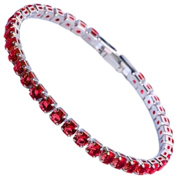 DSOUWEH Bracciale in argento sterling 925 adatto a molte occasioni Eccellente braccialetto nuziale in cristallo con catena ghiacciata in rame