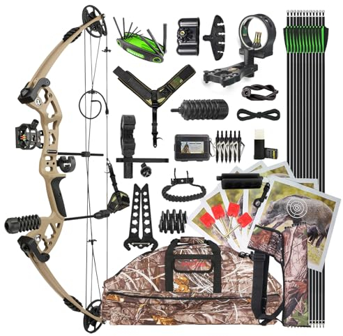 surwolf Compoundbogen Set 30~55LBS Einstellbare,Jagd Compound Bogen und Pfeil Set Jagdbogen für Erwachsene Jugend Angeln Jagd, Zielschießen,Rechts&Links (Grau Grün, Links)