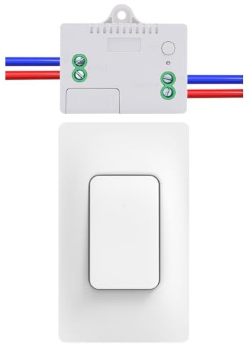 Cerhot US Self Powered Wireless Light Switch Kit Remote Light Switches Wireless No Wiring No Battery Kinetic Light Switch Wireless Radio Wall Switches For Home Lighting (US 1Gang 1V1 A）