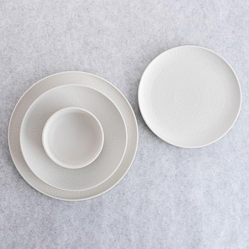Bidasoa Plato Llano Fosil Blanco Cerámica 21,3 x 21,2 x 2,2 cm (8 Unidades)