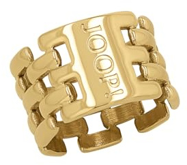 JOOP! Ring aus Edelstahl für Damen, Ringe, Gold, 13 mm breit, Kommt in Schmuck Geschenk Box