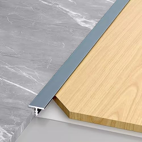 Raouoae T-Profil Übergangsprofil Für Bodenbeläge Floor Transition Strips 3 Stück 100cm Metallstreifen Perfekter Höhenausgleich Für Laminat, Parkett Und Vinyl(Grau,Breite: 8mm)