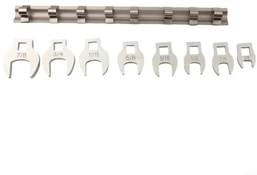 Besttoolifes 8-teiliges 3/8-Zoll-Antriebsschlüssel-Set, Imperial Maulschlüssel 3/8-7/8 Zoll, austauschbare Köpfe Ratschenschlüssel für Autoreparatur, enge Räume