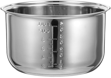 ABOOFAN Cuve Inox Cuiseur Riz 4L Pot Intérieur De Remplacement Universel Pour Cuiseur À Riz Électrique Cuisson À L’Eau Bouillante Porridge Et Vapeur 23.50X23.50X13.00Cm