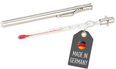 Lantelme Analog Heißgetränk und Kaltgetränk Thermometer mit Metallhülse Präziser Tee Eistee Wein Thermometer mit Temperaturanzeige von -10 bis 110°C, ideal für Zuhause und Reisen