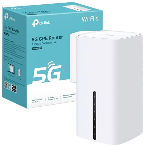 TP-Link Archer NX210 AX1800Mbps Wi-Fi 6 5G Router With Sim Slot, Up To 4.67Gbps Download Speeds, Dual-Band WiFi Router, Gigabit LAN/WAN Port, SIM Card Plug & Play, EasyMesh-Compatible WiFi Booster