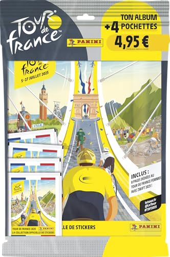 Pack de démarrage - PANINI - TOUR DE FRANCE 2025 - Album + 4 pochettes - 20 stickers
