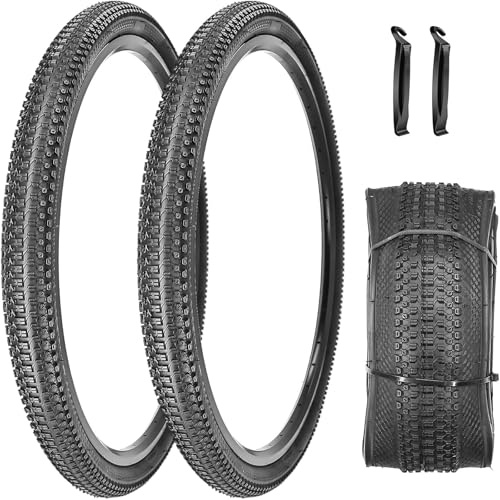 Pair 27.5 Mountain Bike Tyres 27.5 x 1.95 Inch Foldable Bead Compatible with 27.5x1.95 27.5x2.10 27.5x2.125 MTB Hybrid Road Bicycle Tires