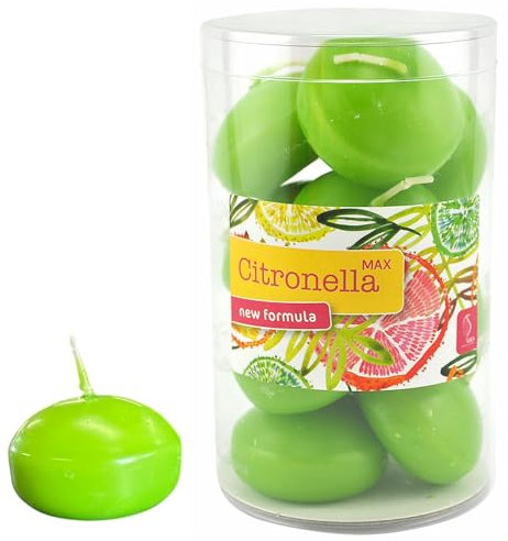 Benza Candele galleggianti Citronella Verde Ø 45 x 30 mm - 20 pezzi