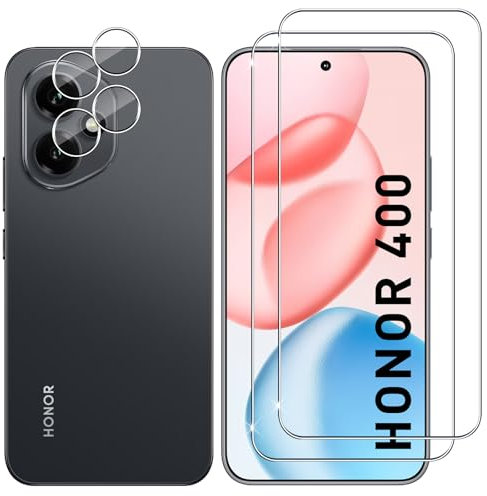 Lutree for Honor 400 Tempered Glass, 2+2 Pack Screen Protector + Camera Lens Protector, 9H Hardness HD Bubble-Free Film, Anti-Scratch Premium Protective Glass