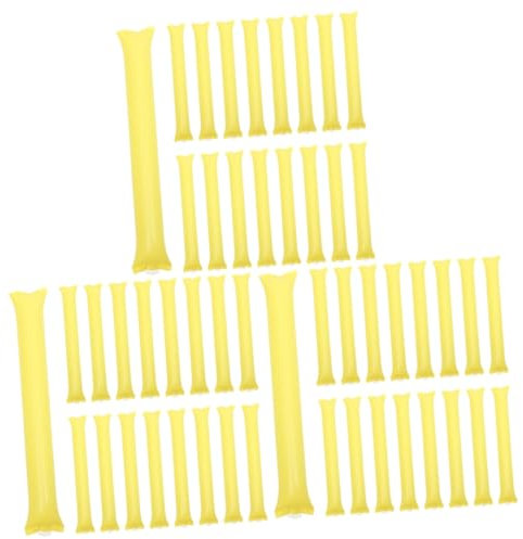 Toyvian 3 Series Palos De Burbujas para Animar para Fiestas Inflables para Adultos con Ruido Amarillos 40 Piezas*3