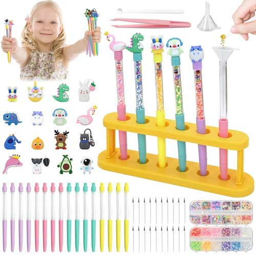 FEMBW Fabrique a Stylo, 16 Stylo 3D Enfant avec 80 Accessoires, Kit de Loisir Creatif Enfant, Activités Manuelles Enfants 5 7 9 10 Ans, Cadeau Anniversaire Fille Garcon