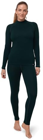 DANISH ENDURANCE Merino Thermounterwäsche Damen, Extreme Kälte, Winter & Skiunterwäsche Frauen, Dunkelgrün, M