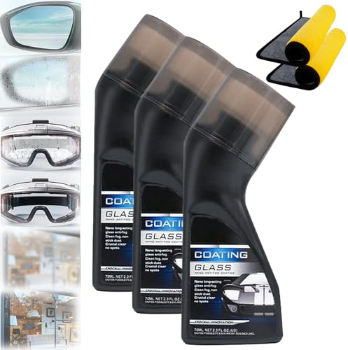 Micromolecular Anti-Fog Coating Wiper, Window Cleaner, Versatile Reusable Rain and Fog Cleaning Glass Brush, Windscreen Cleaner, Universal Cleaning Wipe Board (3 pcs)