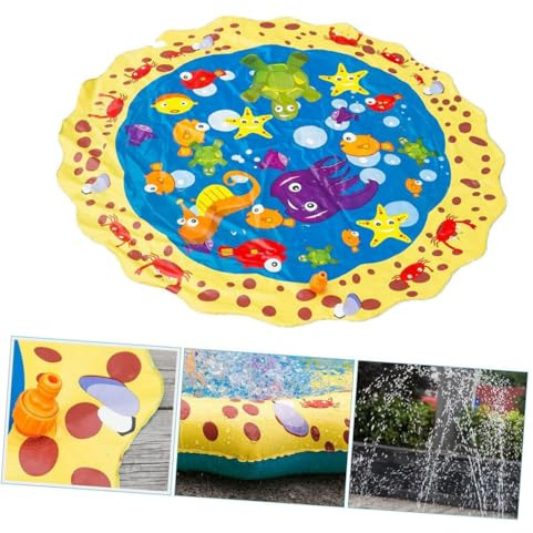 WEKAMOS Colorful PVC Inflatable Water Play Mat with Sprinkler for Outdoor Garden Lawn Pool Foldable Thickened Splash Pad for Summer Fun and Safe Water Activities