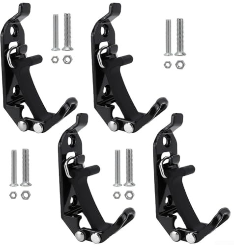 Honseadek Versatile Roof Rack Mounting System with Secure Rubber Grip Tool Clips for Shovels, Axes and Outdoor Gear Installation on Car Roof Racks(4pcs)