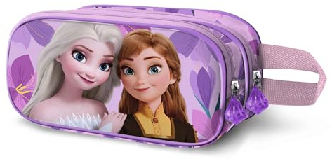 Disney Frozen 2 Violet-3D - Estuche Doble para lápices, Lila, 22 x 10 cm