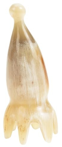 Healifty Peigne de Massage et Stimule Points D'acupuncture en Corne de Bœuf Naturel Cuir Chevelu Soulage Démangeaisons Poignée Lisse pour Détente et Soin Capillaire